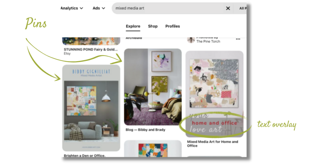 Pinterest home feed with Pins