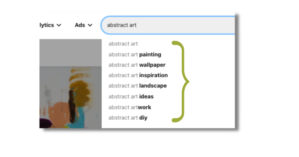 Pinterest search for abstract art